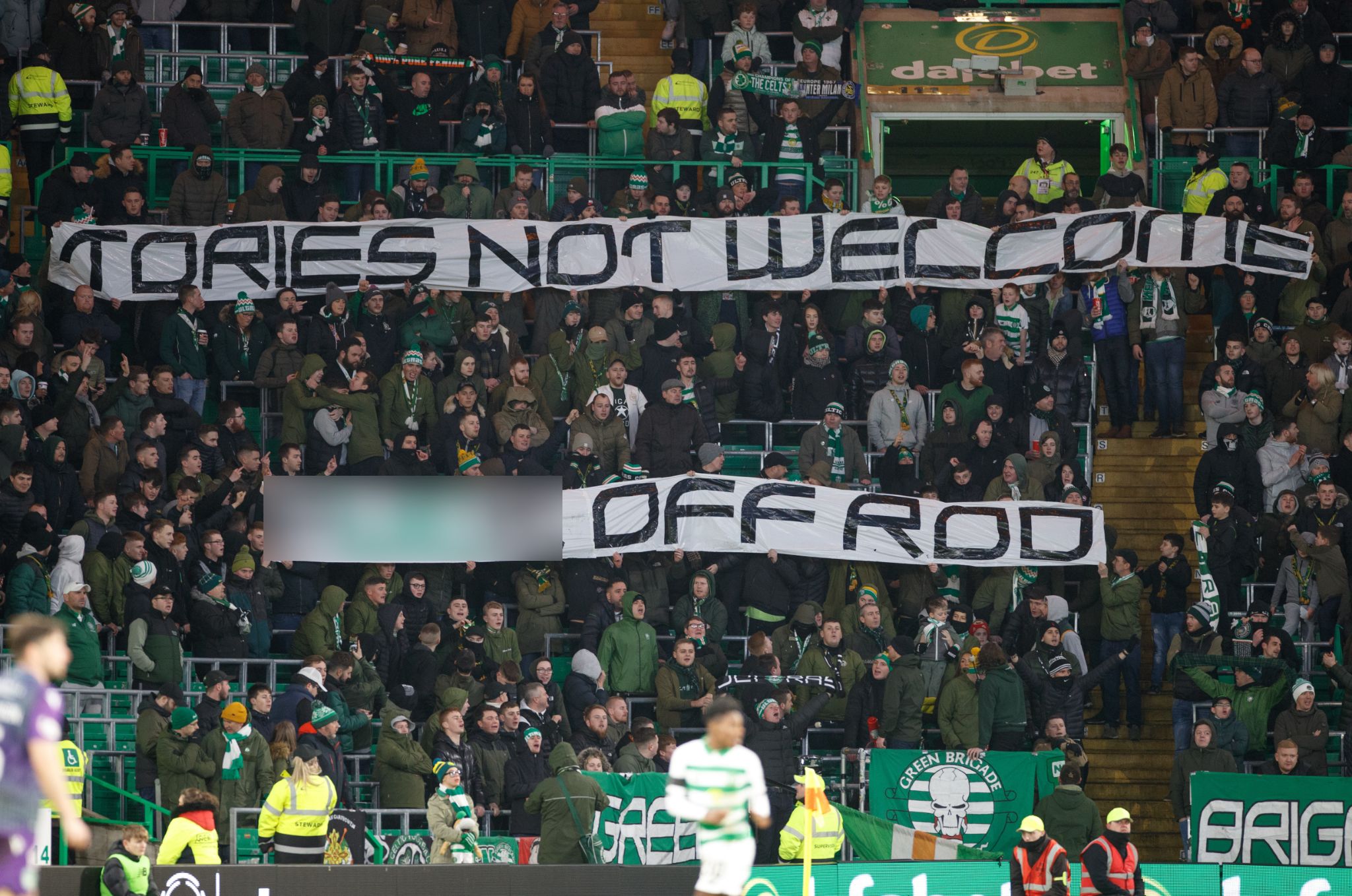 Ex-Hibs star aims swipe at Green Brigade for ‘attention-seeking’ anti-Tory ‘F*** off Rod’ banner