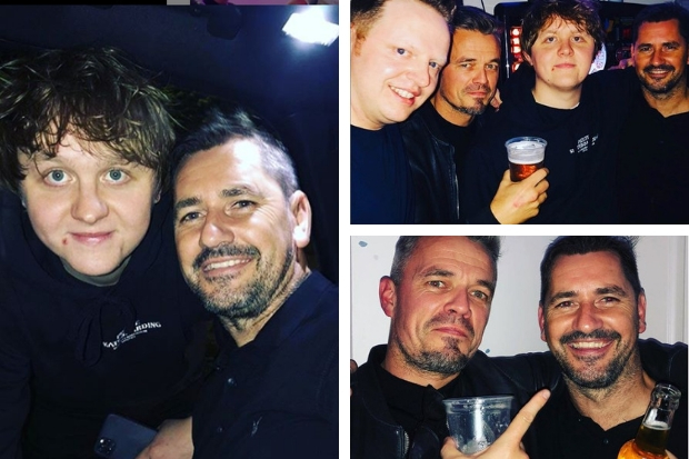 Lewis Capaldi parties with former Celtic stars Simon Donnelly and Jackie McNamara