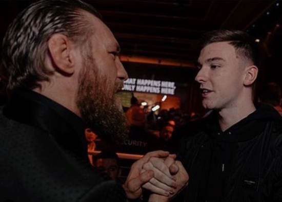 Ex-Celtic star Kieran Tierney celebrates with UFC hero Conor McGregor after Cerrone win