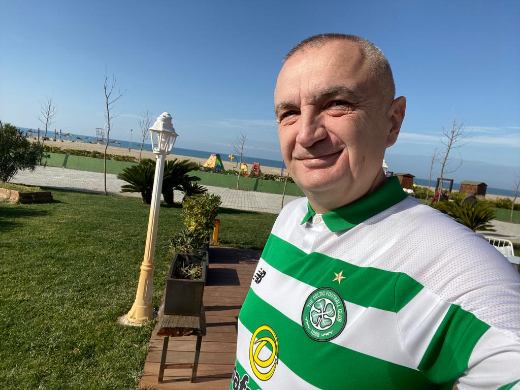 Celtic-daft Albanian president Ilir Meta hails Hoops win while donning club jersey