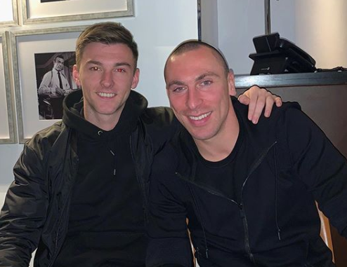 Kieran Tierney reunites with ‘hero’ Scott Brown as old Celtic pals meet up