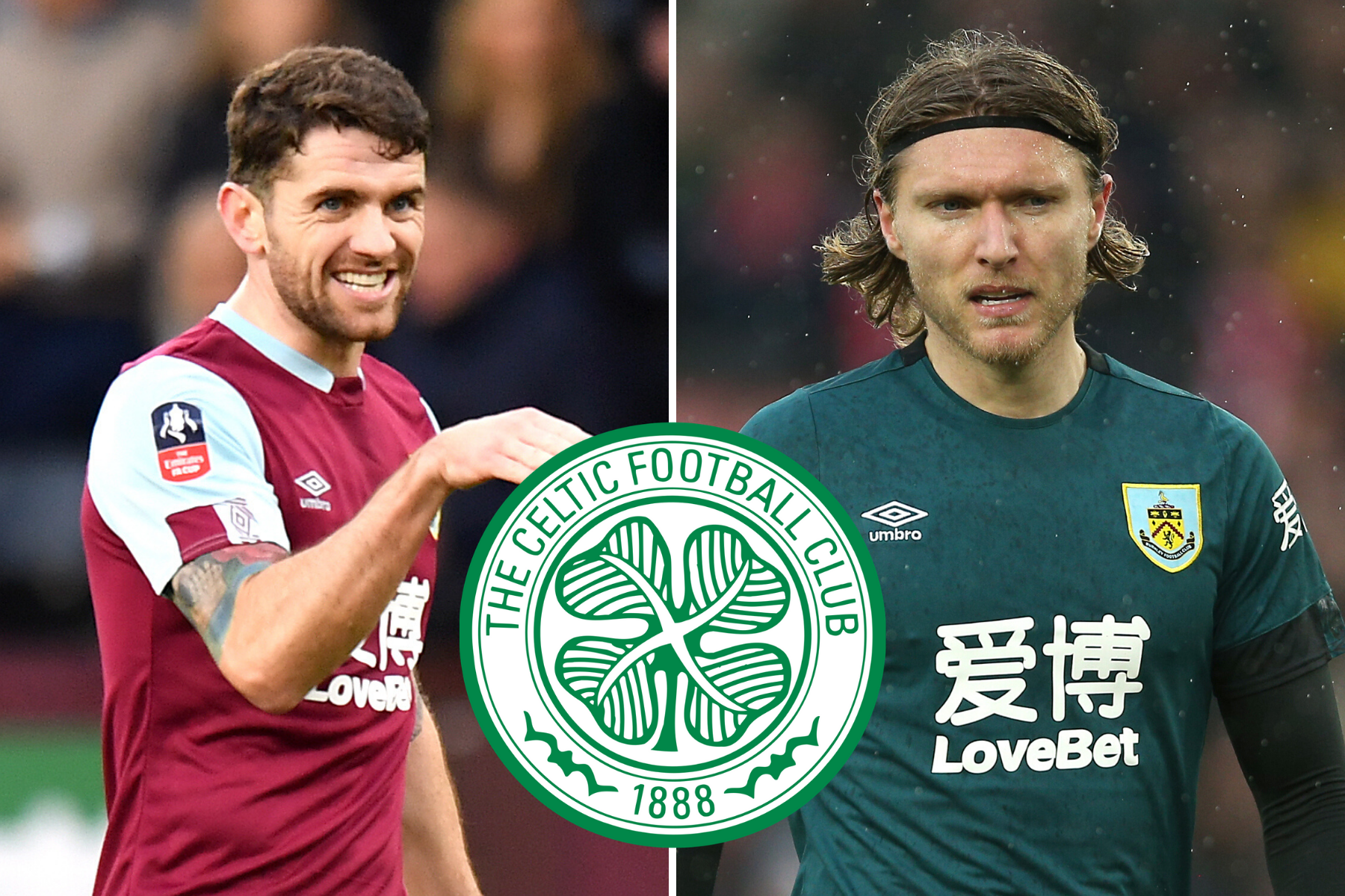 Burnley and Ireland duo Robbie Brady and Jeff Hendrick linked with Celtic