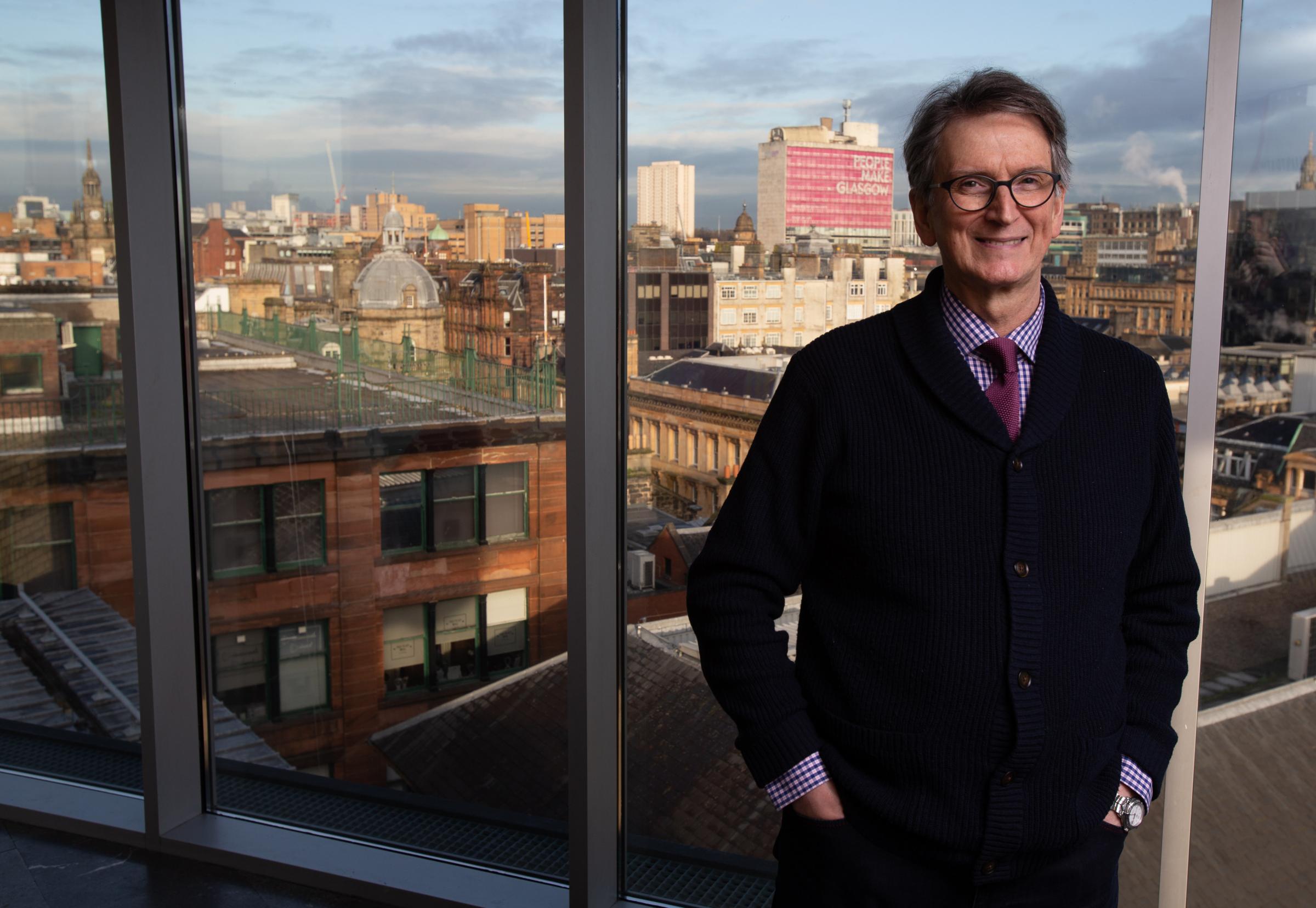 Professor Brian Evans, Glasgows first ever city Urbanist, says the city is in a good position to move forward. Photograph by Colin Mearns.